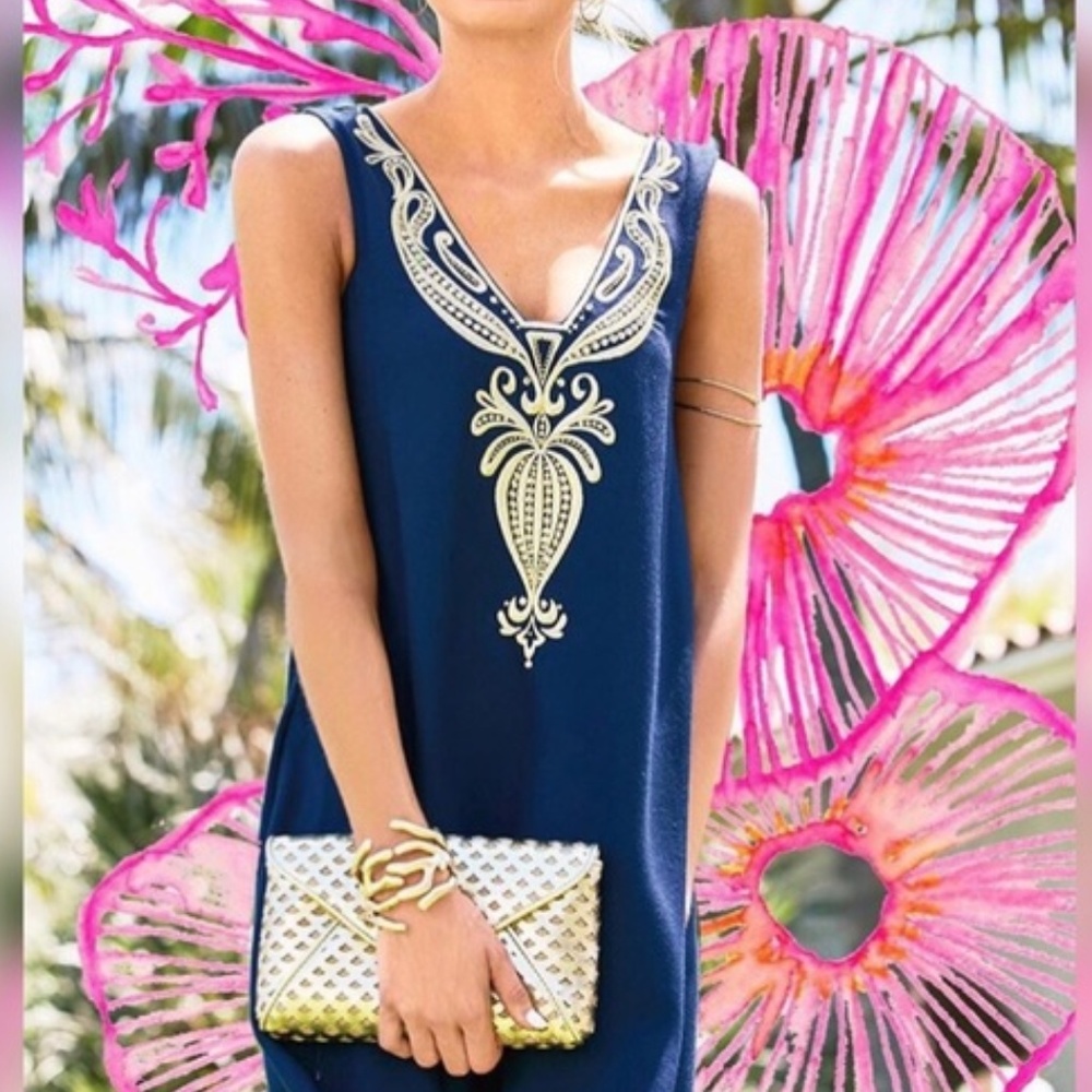Lilly Pulitzer Owen Trapeze Dress in True Navy